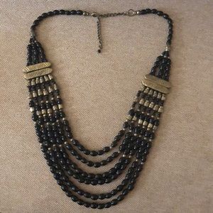 Black and Gold Statement Necklace